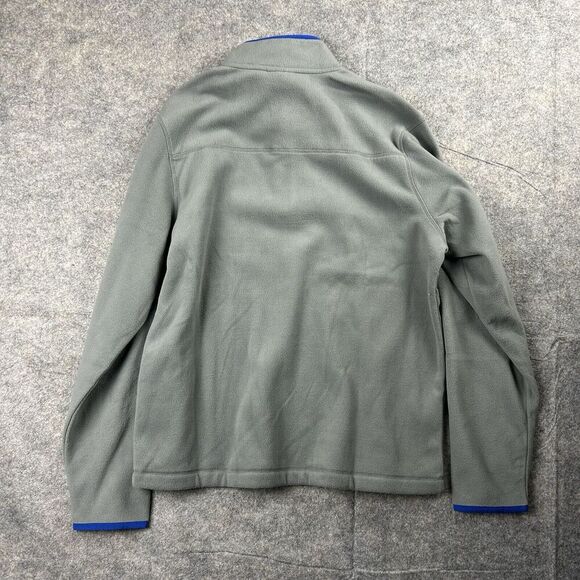 Eddie Bauer Pullover Mens Medium Fleece Snap Mock Neck Slate Gray Outdoor - Picture 11 of 11